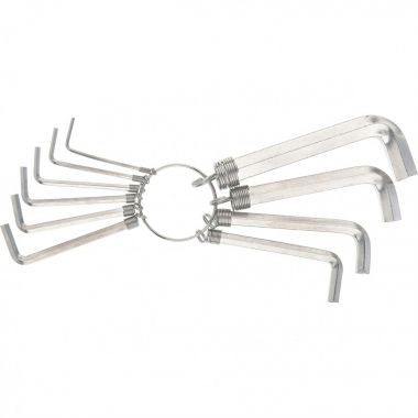 Набор ключей имбусовых HEX, 1,5–10 мм, CrV, 10 шт., никелированный, на кольце SPARTA 112685 ― SPARTA