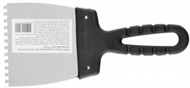 Шпатель из нержавеющей стали, 100 мм, зуб 4 х 4 мм, пластмассовая ручка SPARTA 85138 ― SPARTA