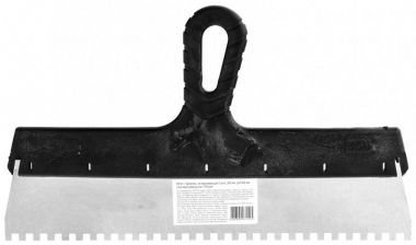 Шпатель  из нержавеющей стали, 350 мм, зуб 6 х 6 мм, пластмассовая ручка SPARTA 85141 ― SPARTA