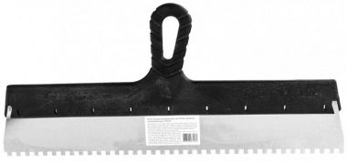 Шпатель из нержавеющей стали, 450 мм, зуб 6 х 6 мм, пластмассовая ручка SPARTA 85142 ― SPARTA